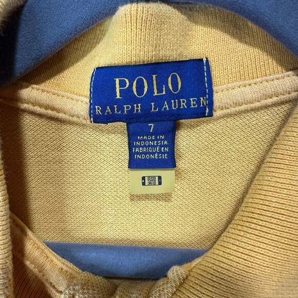 Polo Ralph Lauren Boy's Long Sleeve Polo Shirt Yellow, Sz 7 - Picture 4 of 4